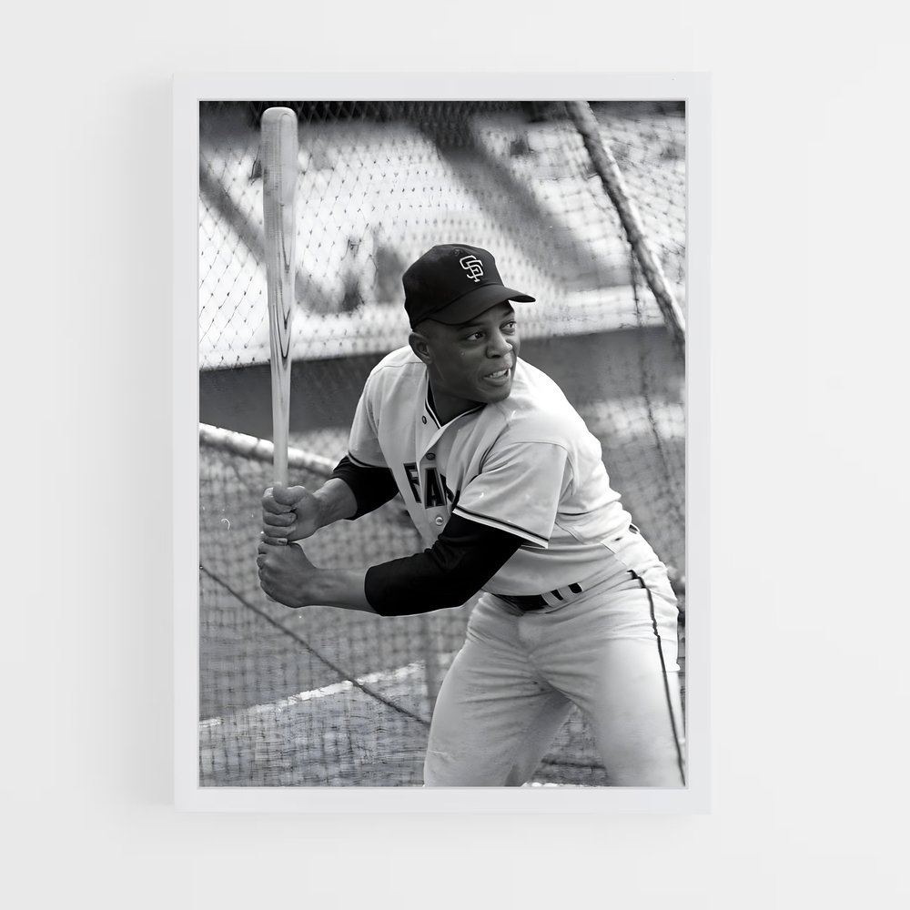 Poster Willie mays batte – affiche Baseball (vue 3)
